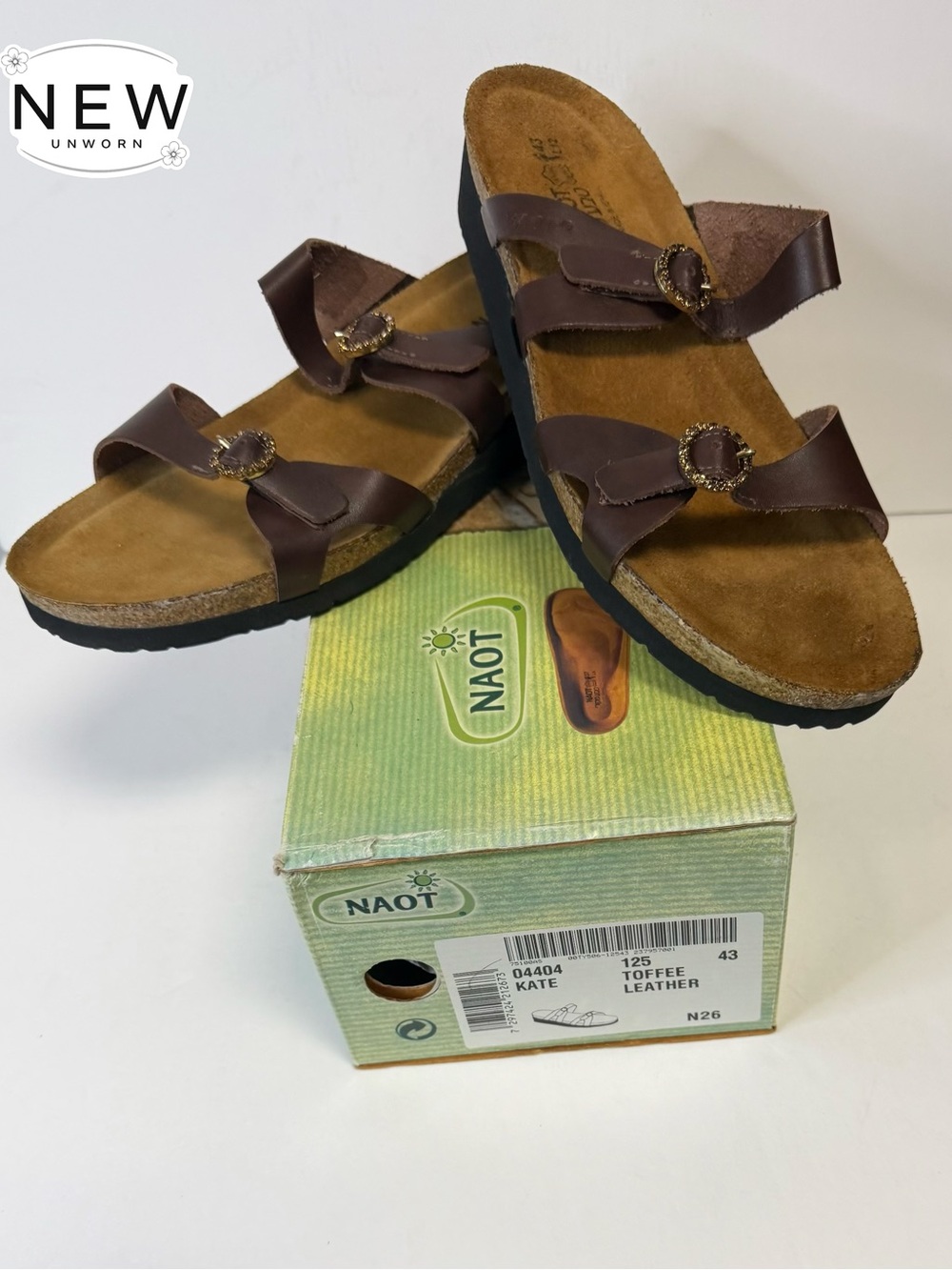 NEW NAOT Kate Toffee Leather Size EU 43 in Original Box